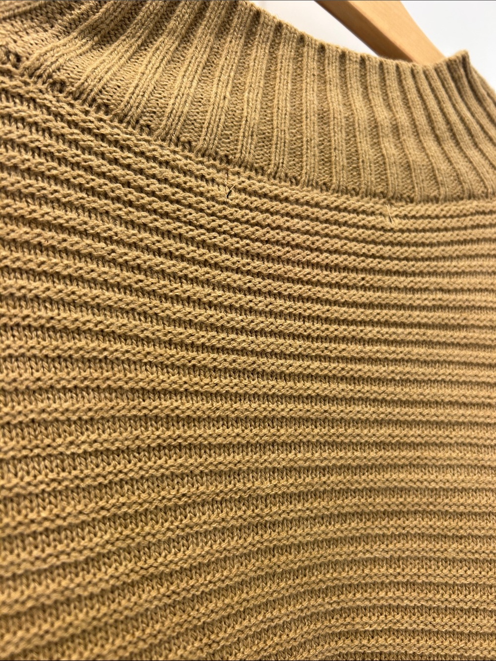 Women’s Ribbed Mock-Neck Sweater in Camel - Picture 5 of 10